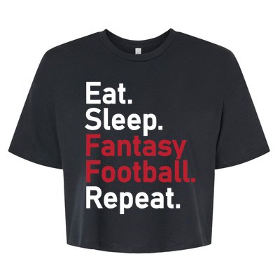 Eat Sleep Fantasy Football Repeat Bella+Canvas Jersey Crop Tee