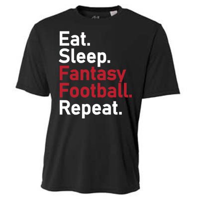 Eat Sleep Fantasy Football Repeat Cooling Performance Crew T-Shirt