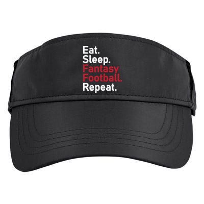 Eat Sleep Fantasy Football Repeat Adult Drive Performance Visor