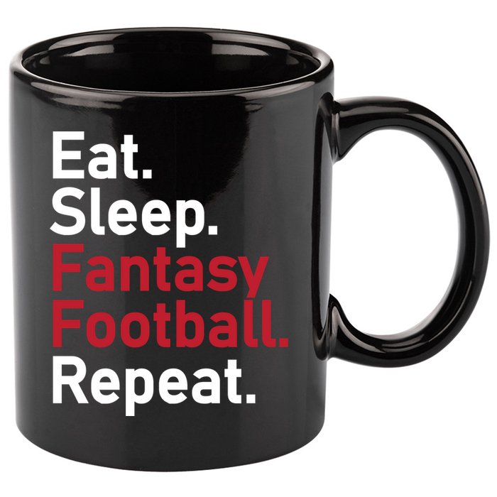 Eat Sleep Fantasy Football Repeat 11oz C Handle Ceramic Mug