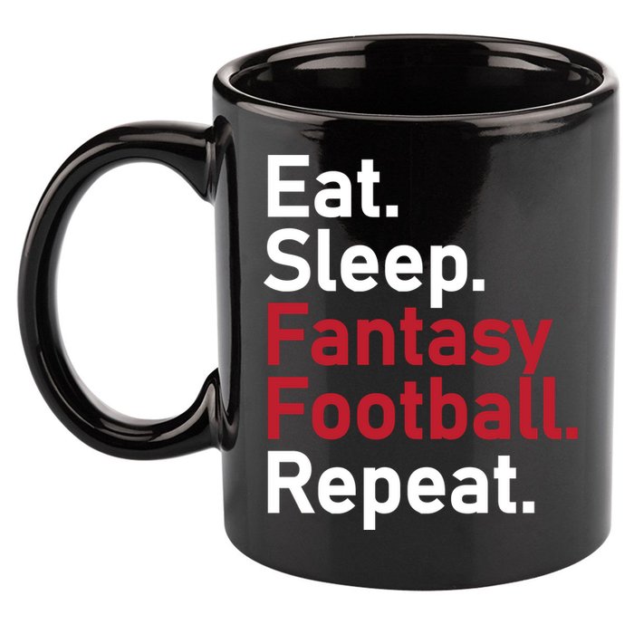 Eat Sleep Fantasy Football Repeat 11oz C Handle Ceramic Mug