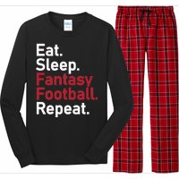 Eat Sleep Fantasy Football Repeat Long Sleeve Pajama Set