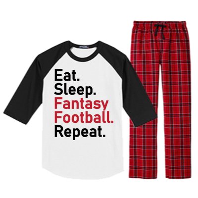 Eat Sleep Fantasy Football Repeat Raglan Sleeve Pajama Set