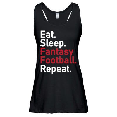 Eat Sleep Fantasy Football Repeat Ladies Essential Flowy Tank