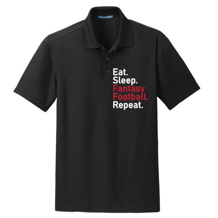 Eat Sleep Fantasy Football Repeat Dry Zone Grid Polo