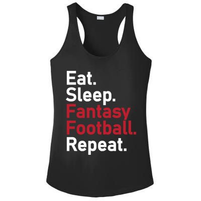 Eat Sleep Fantasy Football Repeat Ladies PosiCharge Competitor Racerback Tank