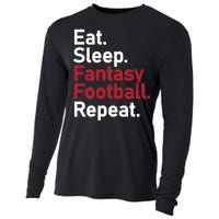 Eat Sleep Fantasy Football Repeat Cooling Performance Long Sleeve Crew