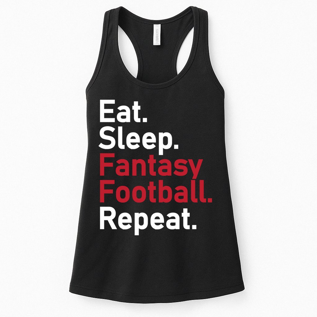 Eat Sleep Fantasy Football Repeat Womens Tank Top