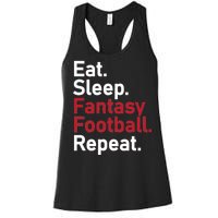 Eat Sleep Fantasy Football Repeat Women's Racerback Tank