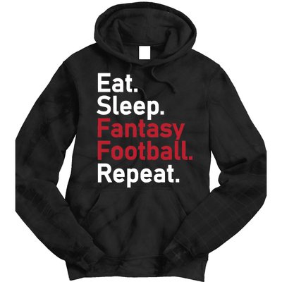 Eat Sleep Fantasy Football Repeat Tie Dye Hoodie