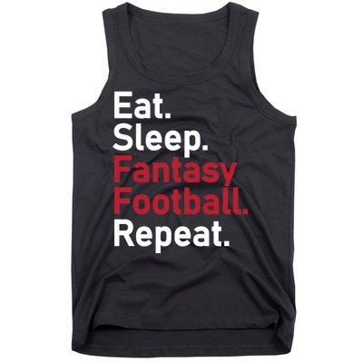 Eat Sleep Fantasy Football Repeat Tank Top