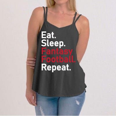 Eat Sleep Fantasy Football Repeat Women's Strappy Tank