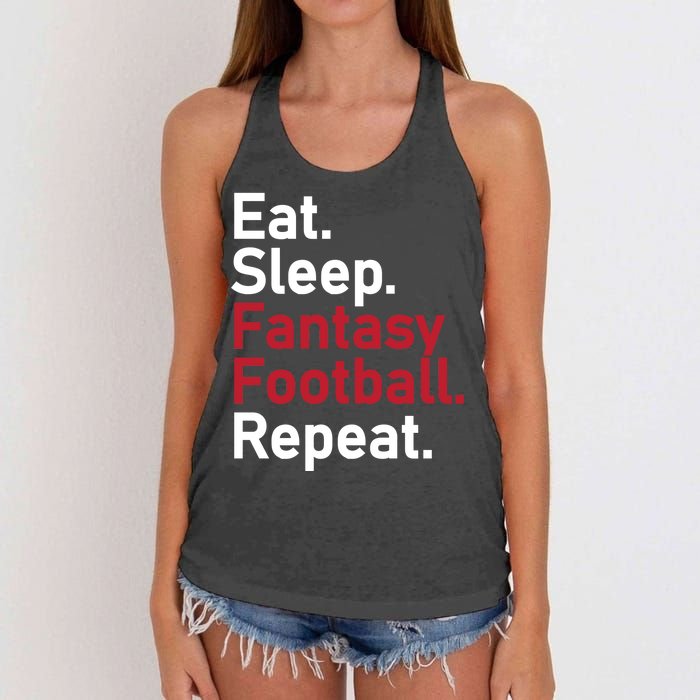 Eat Sleep Fantasy Football Repeat Women's Knotted Racerback Tank