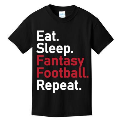 Eat Sleep Fantasy Football Repeat Kids T-Shirt