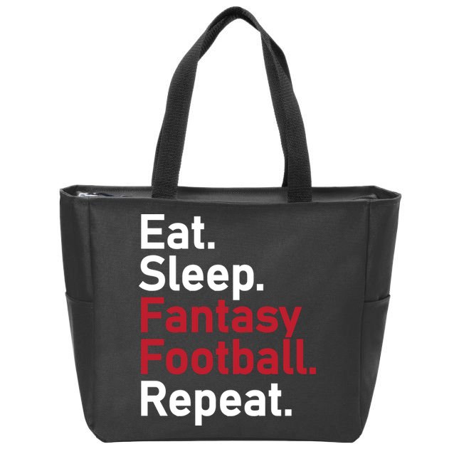Eat Sleep Fantasy Football Repeat Zip Tote Bag