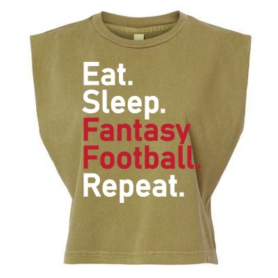 Eat Sleep Fantasy Football Repeat Garment-Dyed Women's Muscle Tee