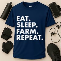 Eat Sleep Farm Repeat Cooling Performance Crew T-Shirt