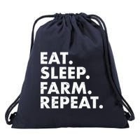 Eat Sleep Farm Repeat Drawstring Bag