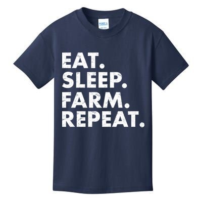 Eat Sleep Farm Repeat Kids T-Shirt