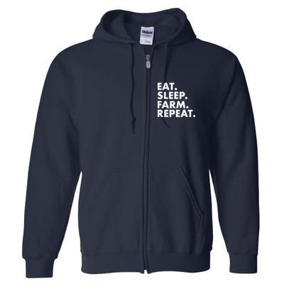 Eat Sleep Farm Repeat Full Zip Hoodie