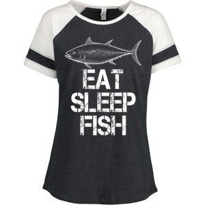 Eat Sleep Fish Fishing Fanatic Enza Ladies Jersey Colorblock Tee