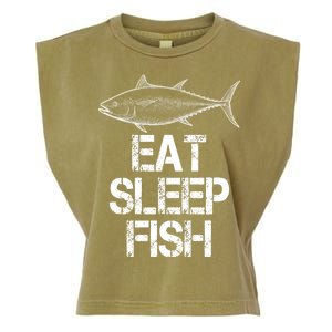 Eat Sleep Fish Fishing Fanatic Garment-Dyed Women's Muscle Tee