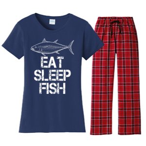 Eat Sleep Fish Fishing Fanatic Women's Flannel Pajama Set