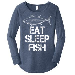 Eat Sleep Fish Fishing Fanatic Women's Perfect Tri Tunic Long Sleeve Shirt