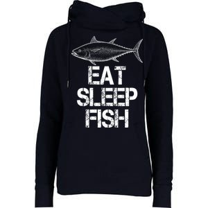 Eat Sleep Fish Fishing Fanatic Womens Funnel Neck Pullover Hood