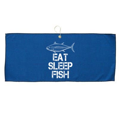 Eat Sleep Fish Fishing Fanatic Large Microfiber Waffle Golf Towel