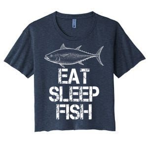 Eat Sleep Fish Fishing Fanatic Women's Crop Top Tee