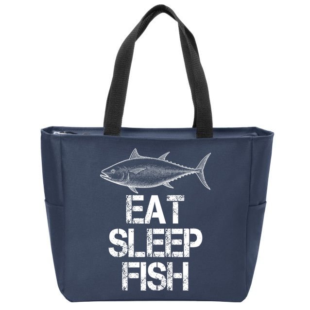 Eat Sleep Fish Fishing Fanatic Zip Tote Bag
