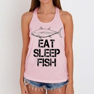 Eat Sleep Fish Fishing Fanatic Women's Knotted Racerback Tank