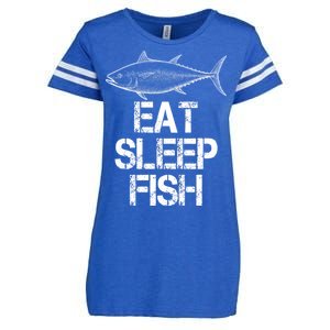 Eat Sleep Fish Fishing Fanatic Enza Ladies Jersey Football T-Shirt