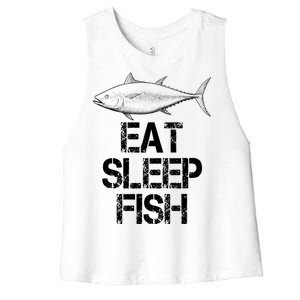 Eat Sleep Fish Fishing Fanatic Women's Racerback Cropped Tank