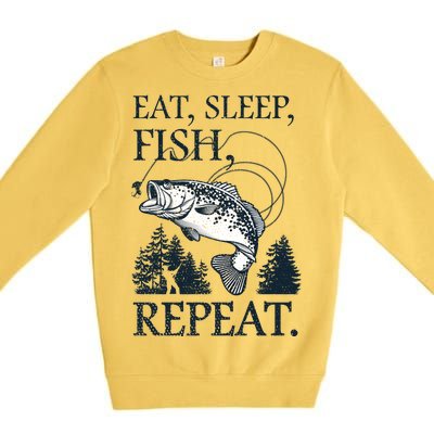 Eat Sleep Fish Repeat Premium Crewneck Sweatshirt