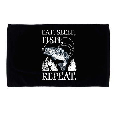 Eat Sleep Fish Repeat Microfiber Hand Towel