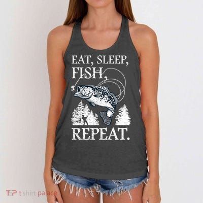 Eat Sleep Fish Repeat Women's Knotted Racerback Tank