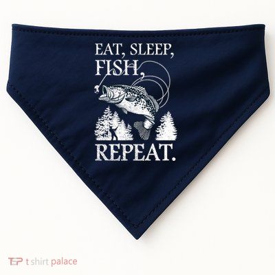 Eat Sleep Fish Repeat USA-Made Doggie Bandana