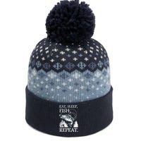 Eat Sleep Fish Repeat The Baniff Cuffed Pom Beanie