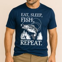 Eat Sleep Fish Repeat Cooling Performance Crew T-Shirt