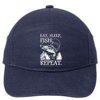 Eat Sleep Fish Repeat 7-Panel Snapback Hat