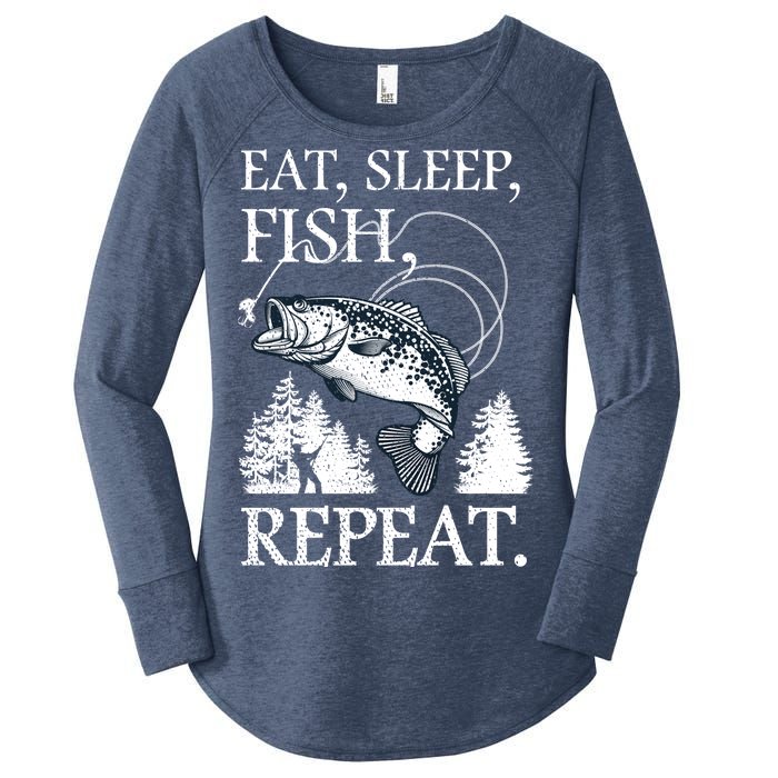 Eat Sleep Fish Repeat Women's Perfect Tri Tunic Long Sleeve Shirt