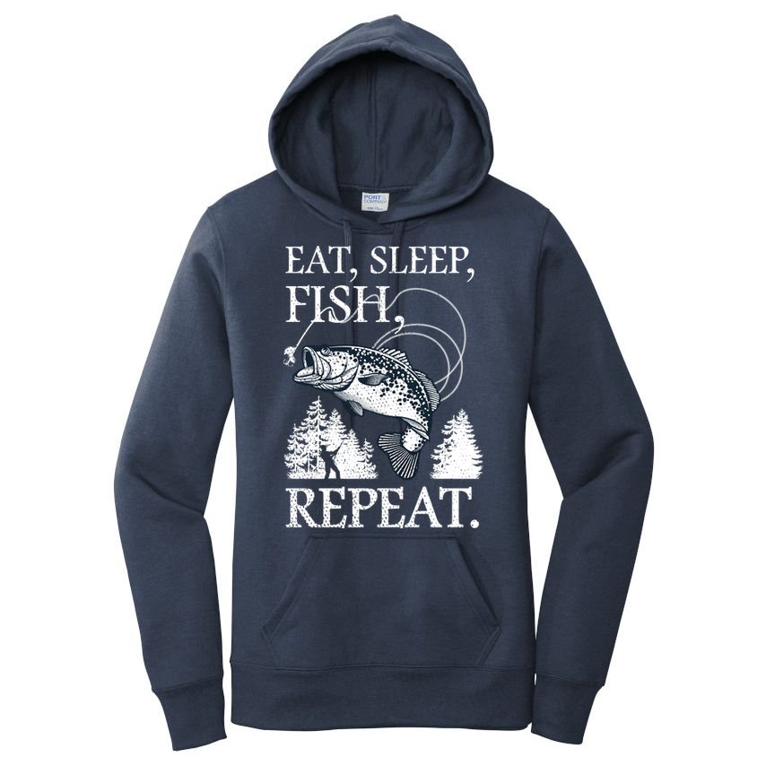 Eat Sleep Fish Repeat Women's Pullover Hoodie