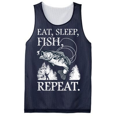 Eat Sleep Fish Repeat Mesh Reversible Basketball Jersey Tank