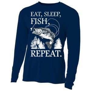 Eat Sleep Fish Repeat Cooling Performance Long Sleeve Crew