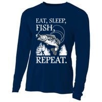 Eat Sleep Fish Repeat Cooling Performance Long Sleeve Crew