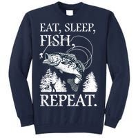 Eat Sleep Fish Repeat Tall Sweatshirt