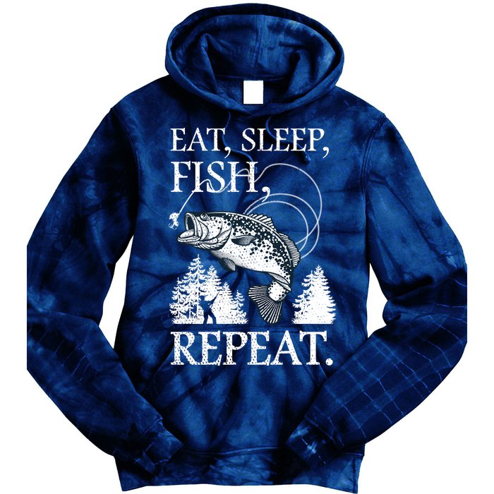 Eat Sleep Fish Repeat Tie Dye Hoodie