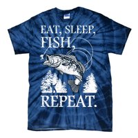 Eat Sleep Fish Repeat Tie-Dye T-Shirt